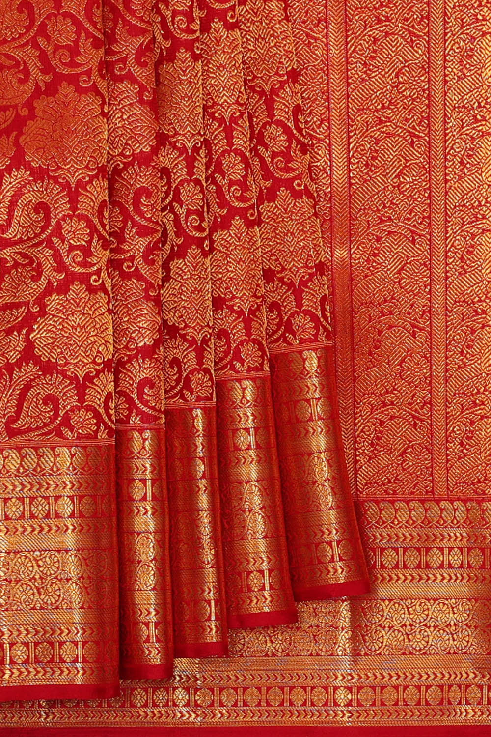 Image of Kanchipattu Red Brocade Saree